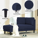 ZUN [New+Video]65" Mid-Century Modern Linen Fabric Corner Lounge Chair, Upholstered Indoor Chaise WF320554AAC