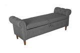 Multifunctional Storage Rectangular Sofa Stool- Gray 12224347