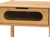 Modern Transitional Natural Brown Bamboo Wood 1-Drawer End Table 91721058