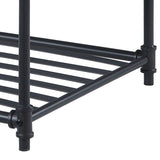 Oak and Sandy Black End Table with Slatted Lower Shelf B062P186444