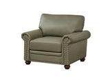 Living Room Sofa Single Seat Chair with Wood Leg Taupe Faux Leather W1097125451