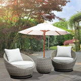 Cozy Outdoor Set - Swivel Woven Chairs, Side Table - All-Weather Resin Wicker, Powder-Coated B081110063