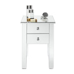 ZUN Modern and Contemporary Mirrored 2-Drawers Nightstand Bedside Table Silver 09093710