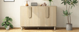 TREXM 4-Door Buffet Cabinet with Storage, Wood Sideboard Cabinet with Unique Arc Handles and N715P264916D