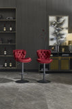 Set of 2 Bar Stools with powder Footrest and Base Swivel Height Adjustable Mechanical Lifting Velvet W1249P253957