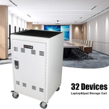 Mobile Charging Cart and Cabinet for Tablets Laptops 30-Device With Combination Lock W110258543