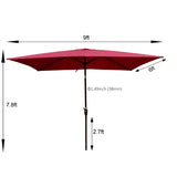 ZUN 6 x 9ft Patio Umbrella Outdoor Waterproof Umbrella with Crank and Push Button Tilt without flap for 31191608