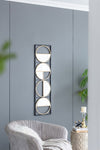 ZUN 47.2" Eclectic Styling Metal Beaded Black Wall Mirror with Contemporary Design for Bedroom,Liveroom W2078124372