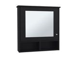 Medicine Cabinet 29" H, with 5 Shelves, 1 Door, and 1 Mirror, Black B097P250881