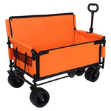 3-in-1 Convertible Folding Wagon Cart with Bench Seat & Storage - 500lbs Heavy-Duty Utility Wagon, W2932P283542