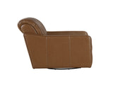 Luxurious Brown Swivel Chair Breathable Faux Leather Upholstered Channel Stitched Back Living Room B011P256606