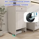 Robot Vacuum Stand Cabinet with Wheels, Sweeping Robot Storage Rack with Doors and Drawers, Side W282P296230
