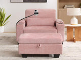 Single sofa recliner with manually adjustable backrest, USB charging port on the armrest side, phone W487P556701