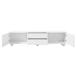 ZUN ON-TREND Cream Style TV Stand with Arched Doors & 2 Drawers for TVs up to 75", Minimalist Media N721P205779K