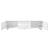 ZUN ON-TREND Cream Style TV Stand with Arched Doors & 2 Drawers for TVs up to 75", Minimalist Media N721P205779K