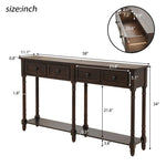 ZUN Console Table Sofa Table Easy Assembly with Two Storage Drawers and Bottom Shelf for Living Room, 63358665