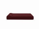 Modern Floor Sofa with 2 Pillows,Convertible Teddy Fabric Foam-Filled Sleeper Sofa Bed,15" Full Size 58553868