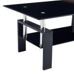 ZUN 110*60*45.5cm Double-Glazed Dining Table Stainless Steel Table Legs 14706265