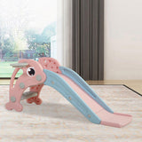 2 in 1 Slide, Toddler Freestanding Extra Long Slide with Basketball Hoop & Ball, Indoor Outdoor, W2181P152199