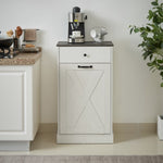 ZUN WF002 TC1-7034K Single Door Trash Cabinet Tilt Trash Cabinet Kitchen Trash Can - Splice Wood White W308106403