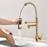 ZUN Commercial Pull Down Kitchen Sink Faucet Single Handle Modern Kitchen Faucets W122552781