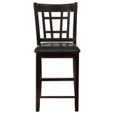 Black and Espresso Lattice Back Counter Height Stools B062P145649