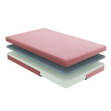 ZUN 7inch Twin and Pillow Set Breathable Fabric Gel-Infused Memory Foam, Pink, B011P213350