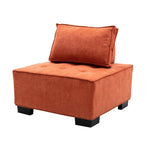 ZUN COOLMORE Modern Upholstered Chair Leisure Sofa Lazy Sofa Plastic Legs and Pillow Removable Armless W39541083