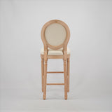 Hengming French Country Wooden Barstools With Upholstered Seating , Beige and Natural,set of 2 W212P185932