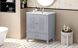 30" Bathroom Vanity with Sink Vintage Style, Multi-functional Storage Space, Door Shelf, N759P218644E