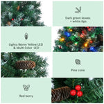 ZUN 6FT Dark Green Pine Christmas, Pre-Lit Set with & Garland & Wreath, Hinged Artificial Xmas N704P198436F