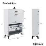 ZUN Shoe Storage Cabinet for Entryway, Free Standing Shoe Organizer with 2 Flip Drawers, Hidden Shoe 63092686