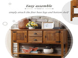 46'' Solid Wood Sideboard Console Table with 2 Drawers and Cabinets and Bottom Shelf, Retro Style W1202P457251