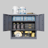 Metal garage cabinet with door, wall-mounted storage cabinet, floating tool cabinet for basements, W396P305780