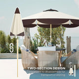 8.7 FT Elegance Patio Umbrella, UPF 50 Outdoor Market Umbrella with 8 Ribs, Beige 22800972