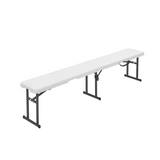 6' Centerfold Bench, Steel Frame, Indoor Outdoor, Includes Carry Handle, White 07256996