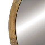 D20x1.5"Transitional Decor Style Mango Wood Wall Mirror Wall Decor with Frame of Solid Mango Wood W2078130544