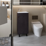 FM FURNITURE Quartzsite Bathroom Vanity with Integrated Sink and Faucet, Wengue B128P293882