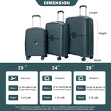 NEW Hardshell Suitcase Double Spinner Wheels PP Luggage Sets Lightweight Durable Suitcase with TSA W284P197039