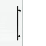 72*76" Fixed & Sliding Shower Door, Round Tube Hardware, Clear Glass Shower Door, 3/8 SGCC 24369593
