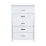 ZUN Retro American Country Style Wooden Dresser with 5 Drawer, Storage Cabinet for Bedroom, White N733P207094K