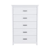 ZUN Retro American Country Style Wooden Dresser with 5 Drawer, Storage Cabinet for Bedroom, White N733P207094K