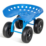 360&deg Garden Rolling Workseat with Swivel Seat and Adjustable Height-Blue 71600840