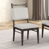 Modern Dark Walnut 2pc Side Chairs Upholstered Seat Polyester Rubber wood Dining Room Furniture B2741P320862