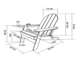 Folding Adirondack Chair with Dual Cup Holder - Composite Adirondack Chair with Wood Texture- White 20269629