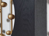 Modern Black Console Table with Gold Accent, Decorative Entryway Table,56in Wood Console Table, W2729P270745