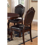 ZUN Royal Majestic Formal Set of 2 Side Chairs Brown Color Rubberwood Dining Room Furniture Intricate B01180913