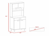 Santa Maria 1-Drawer 1-Shelf Area Pantry with Adjustable Metal Legs Black Wengue B06280023