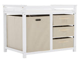 White painted pine wood frame, removable top, 87*53*87.5cm children's wooden bed with 3 fabric 45241765