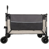 Tall Heavy-Duty Folding Wagon Cart with 480lbs Capacity All-Terrain Wheels, Side Pockets, Brakes & W2932P289385